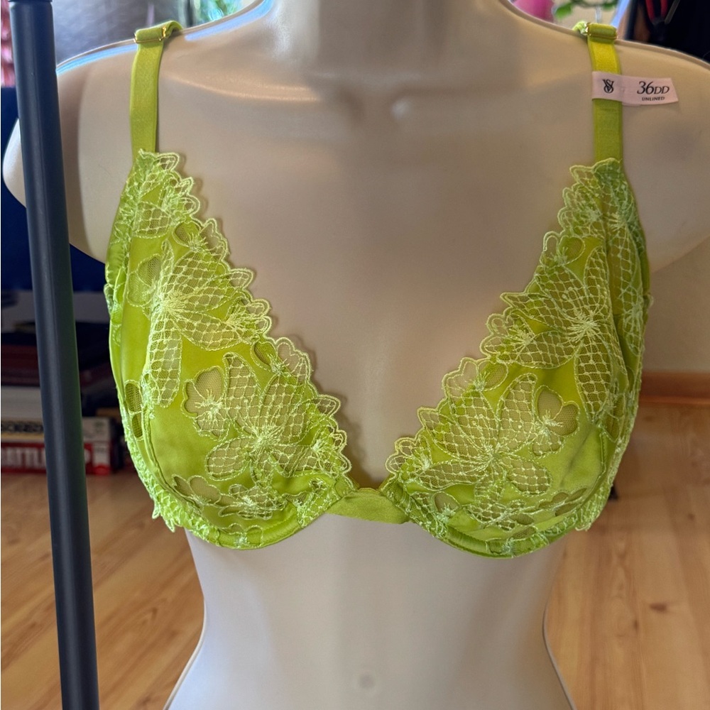 Victoria's Secret Neon Yellow Unlined Lace Bra
